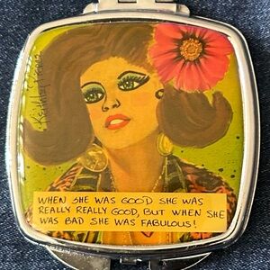 Kieth Price Retro Pop Art Compact Mirror “Sarah” Bad Girl